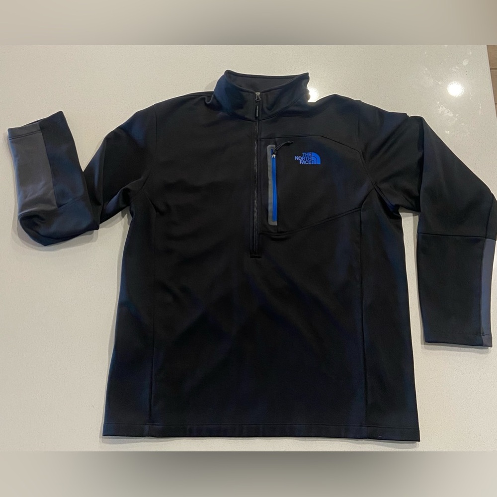 The North Face Half Zip Men’s Pullover Black Blue Size XL
